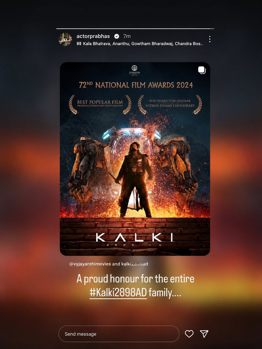 NorthPBTrends's tweet photo. "A Proud honour for the entire #Kalki2898AD family" 

                                        ~ #Prabhas anna 🔥🦖 https://t.co/M6xJmop6ij