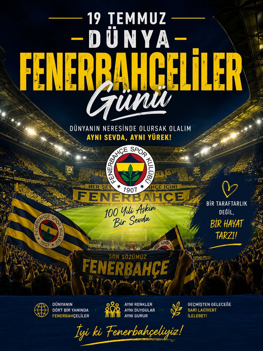 Ertrnsenay's tweet photo. 19 Temmuz Dünya Fenerbahçeliler Günümüz kutlu olsun. 💙💛 https://t.co/fhBC8nS2SC