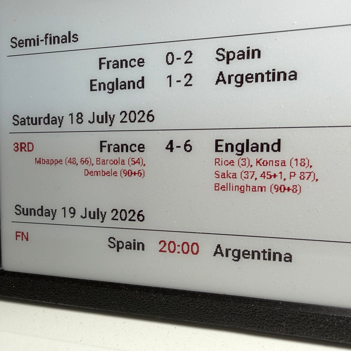 LeagueFrame's tweet photo. England signed off with a bonkers 6-4 win over France last night. Tonight it's the big one – Spain v Argentina, Messi's last dance or Yamal's coronation. Either way, League Frame is ready. #WorldCup #ThreeLions #WorldCupFinal https://t.co/B2IjAqt6I2
