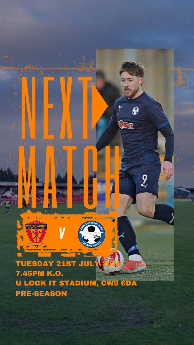 airbusukfc's tweet photo. Another game to add to Pre-Season ⚽✈️
📅 Tuesday 21st July 📅
🆚 @WittonAlbion
🕢 7.45pm kick off
🏟️ U Lock It Stadium
🏆 Pre-Season
#Wingmakers✈️ #preseason https://t.co/SgMPZG0Su5