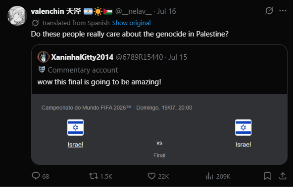 6789R15440's tweet photo. when i get ratio'ed on twitter but its by an Argentinian so its only 13,06 real likes https://t.co/c9hy3i3GAu