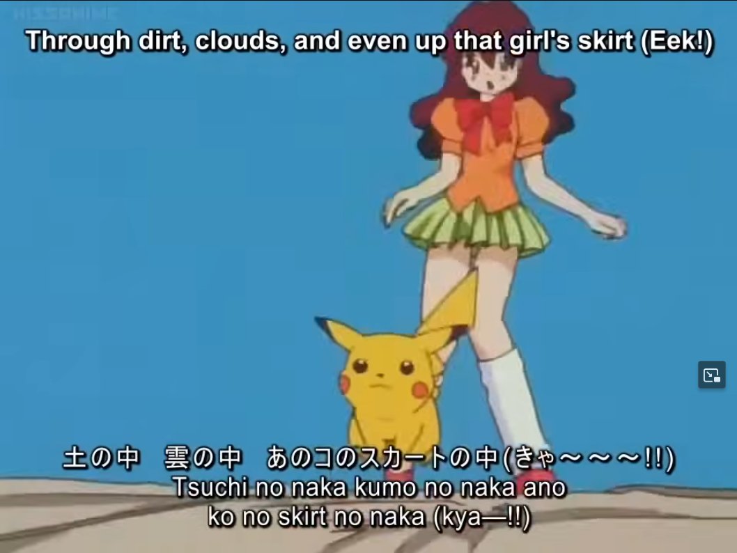 DoubleMigraine's tweet photo. AYO The Original Japanese Pokemon Opening lyrics are wild https://t.co/YFWgQLIwCH