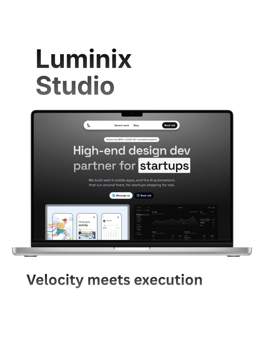 studioluminix's tweet photo. Most agencies stop at the design phase. We don't.

Velocity meets execution. We partner with product teams to turn complex ideas into hand-coded, high-performance digital realities.

From blueprint to breakthrough.

Let's ship yours: https://t.co/XoTbBxWzd8 https://t.co/Lz0ZJzuRNV