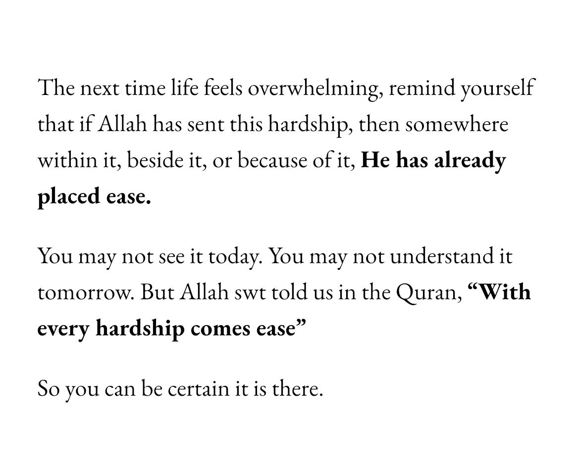yumnah_elkhabir's tweet photo. With every hardship comes ease💗 https://t.co/9HnqMaDqgh