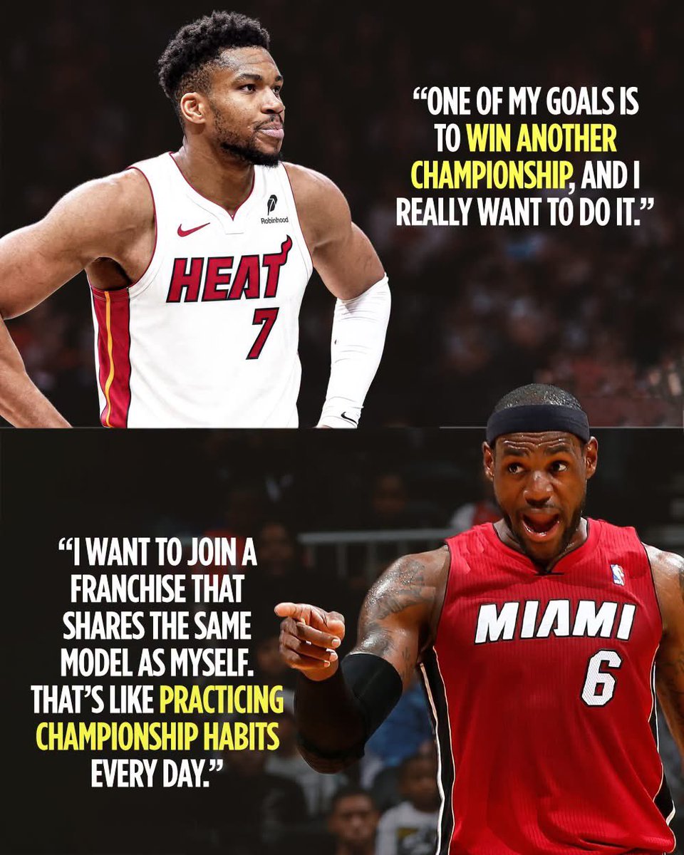 WadexFlash's tweet photo. Giannis Antetokounmpo wants to win another championship and believes Miami will help him reach that goal.

LeBron James is looking for a team that shares the same mentality as him and practices championship habits.

Giannis and LeBron have interest in teaming up together, they can do it in Miami.