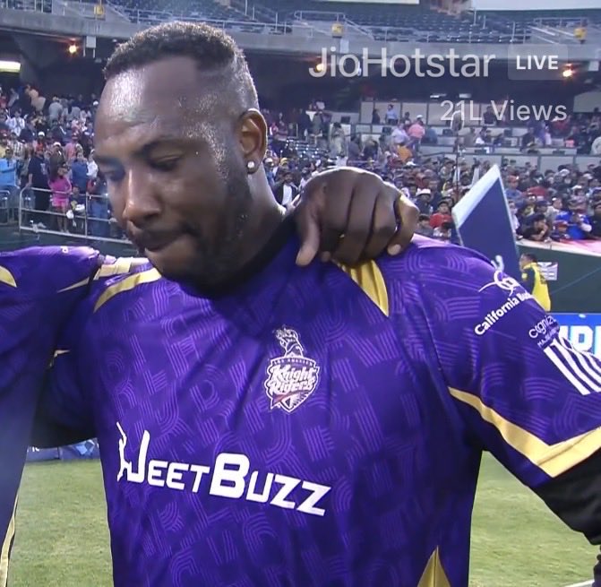 KkrKaravan's tweet photo. 🎙️ANDRE RUSSELL ON WHAT DOES KNIGHT RIDERS FRANCHISE MEAN IN HIS LIFE : 

🗣️  Every time I win a championship for this franchise, I get a bit teary-eyed because when you're playing for a franchise over a decade, you can't take that for granted. The trust and the faith that they've shown all the players is just amazing. So it's just another one for the Knight Rider family.