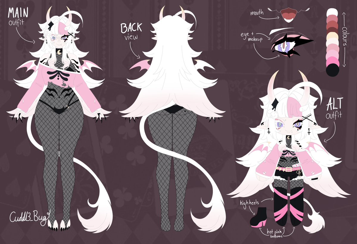 TrixyRavyn's tweet photo. ♠️ Welcome! I'm TrixyRavyn ♠️

"One card can change your fate... are you willing to draw?"

Hi! I'm TrixyRavyn, an artist and EN VTuber. My mascot and VTuber persona is Ravyn, a mischievous demon card dealer who loves magic, card games, and a little bit of chaos.

━━━━━━━━━━━━━━━━━━━━

♡ About Me

♠️ She/They
♠️ EN VTuber
♠️ Artist & Character Designer
♠️ Variety Content • Art • Cozy Chaos

━━━━━━━━━━━━━━━━━━━━

♡ About Ravyn

Ravyn is my original mascot and VTuber character, designed by me.

Full character profile, lore, and ref:
https://t.co/W8jnEmRozt

━━━━━━━━━━━━━━━━━━━━

♡ Find Me

♠️ X: https://t.co/0M1edX1vpD

♠️ Community Discord:
https://t.co/fGopAa4vGn

♠️ Commissions:
https://t.co/y3yzbXPrrP

♠️ Instagram:
https://t.co/0JLRwacI6O

♠️ Art Instagram:
https://t.co/5V1WKl0x83

━━━━━━━━━━━━━━━━━━━━

♡ Fanart

I absolutely love fanart!

♠️ Use #ravynillust when posting.
♠️ Please tag and ping me so I don't miss it!
♠️ Feel free to DM me your artwork.
♠️ SFW & NSFW are both okay.
♠️ Playful shipping is okay.
♠️ Drawing Ravyn with your OCs or other characters is encouraged.
♠️ Please keep Ravyn's design accurate.
♠️ Feel free to draw her with pink lips

━━━━━━━━━━━━━━━━━━━━

♡ Note

If you post artwork I've made for you, please tag and ping me so I can see and share it! I prefer direct tags over just using hashtags.

━━━━━━━━━━━━━━━━━━━━

♡ Credits

♠️ Character Design: TrixyRavyn
♠️ Refsheet: @cuddl3_bug

━━━━━━━━━━━━━━━━━━━━

Thanks for stopping by—I hope you enjoy your stay!

♡ + ⟳ appreciated!

#VTuber #ENVTuber #VTuberEN #Artist #IndieVTuber