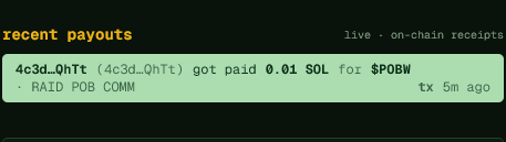 POBWorks's tweet photo. EVERYONE Check the recent payouts on the website and my last post! its Official Proof of Bagwork Works!!!🔥🔥🔥🔥🔥🔥🔥🔥🔥🔥🔥🔥🔥🔥🔥
$POBW
CCZZ44M9Ycn7F9tMDJoZEpgwrGhudce6kGXMaj7cpump
$POB
BAGWtYQm6kei9M9hoVcY3pqXxeiGZ1poGoq51io5mJS6 https://t.co/0fBX5DX0Oz