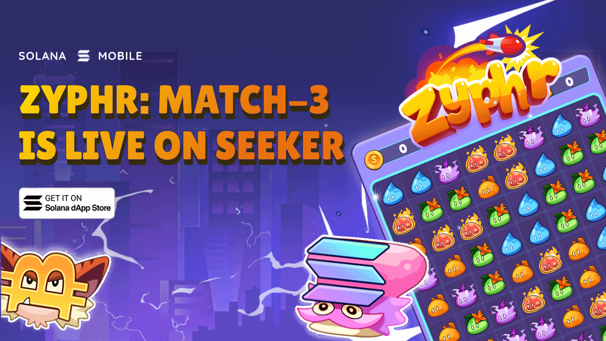 Tom_Degen68's tweet photo. This is pretty good for a crypto mobile game - makes me think about Candy Crush Saga or Subway Surfers:

Nice visuals + Good pacing + Competitive.

So it's better than I expected for a first title on Solana Mobile. If they keep building on this it could become bigger. The UI could be better in places, and I'd like to see more variety in power-ups or modes soon.

But as a first game on @Zyphrfun it's a good foundation.