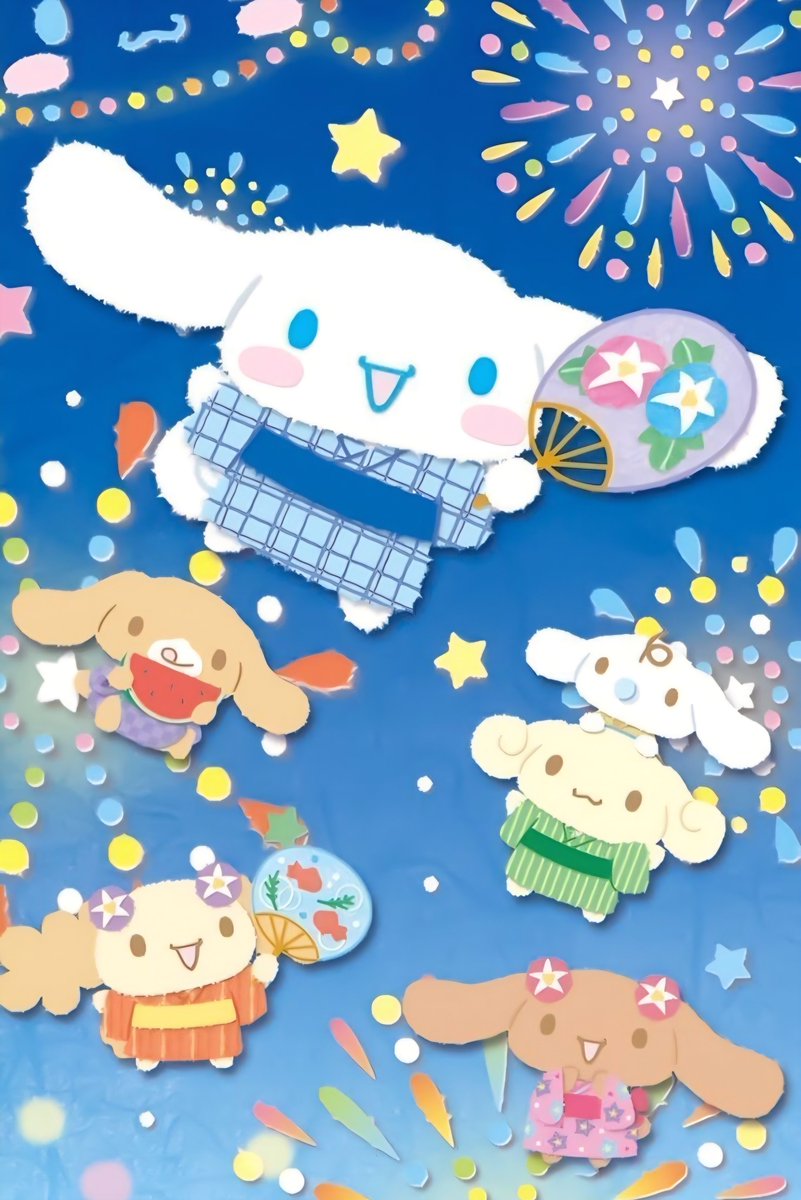 michell98447422's tweet photo. @cinnamon_sanrio 夏祭りの気分を盛り上げる、華やかな色なら何でも！♪ 😊💙🌺👘🎆🩵✨ https://t.co/Y4vh48rDY6