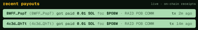 POBWorks's tweet photo. Second payment and post up on the $POB X Comm 
@zayyansaidu2 confirm you received it!

$POBW 

Because Proof of Bagwork WORKS!

https://t.co/l5ViHkBeg8 https://t.co/kqEEVz91KG