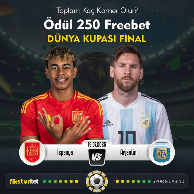 fiksturadres's tweet photo. 🎁 #FİKSTURBET TAHMİN ETKİNLİĞİ
🇪🇸 İSPANYA🆚 ARJANTİN 🇦🇷
🥅 Toplam Kaç KORNER Olur ⁉️
Doğru Tahmin Et 2️⃣5️⃣0️⃣₺ #FREEBET Sahibi Ol
📌RT + FAV + 5 Arkadaş Etiket
👉Etkinlik Katılım Formu: https://t.co/Z2Y5spwKh6 https://t.co/PwFIsqIsCe