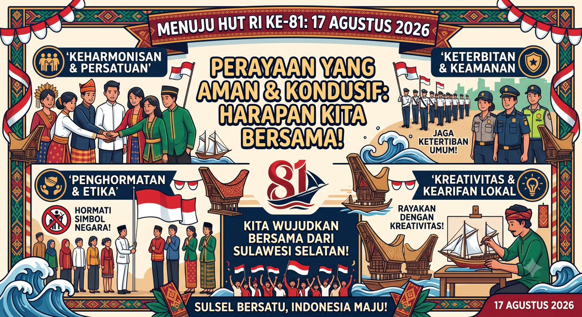 IntaniaZul99211's tweet photo. Kreativitas tanpa batas, budaya tetap terjaga! Rayakan momen kemerdekaan tahun ini dengan karya-karya positif yang mengangkat kearifan lokal daerah kita. 💡✨ https://t.co/9M8uTEFeWZ