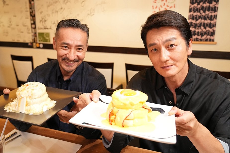 mezamashimedia's tweet photo. 『極道スイーツ～コワモテ俳優2人のぶらり絶品甘味巡り～』

本宮泰風さん＆山口祥行さんよりコメント到着！
「グルメ番組なのに、俺たちでいいのかよって」

7月26日（日）16時10分～
以降、隔月新作放送
フジテレビTWO ドラマ・アニメ

▶️https://t.co/XmYj1mTRcC https://t.co/Q8vyZoHq40