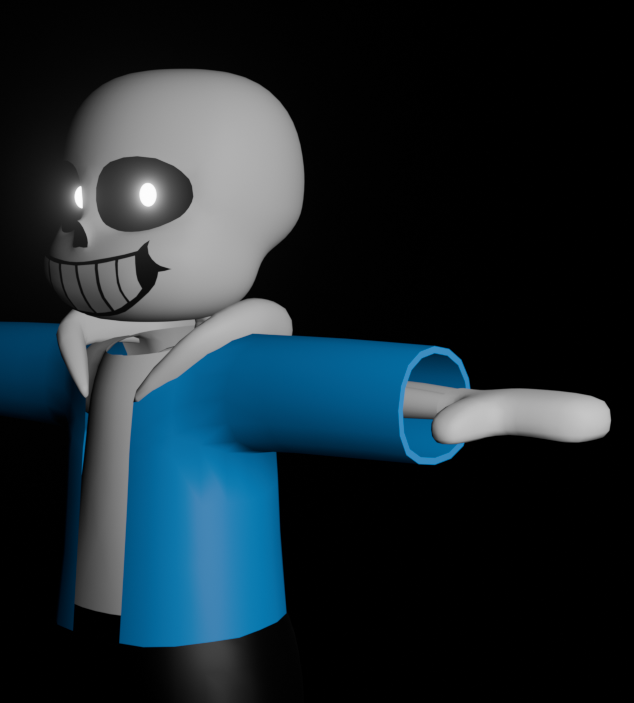 WSS_2025's tweet photo. Another render for Sans the Skeleton and his base model.
So far, we have spent plenty of time working on his arms and the small detail people wouldn't typically pay attention too.

#RobloxDev #Roblox #Dev #Developer #Blender #Undertale #Underverse https://t.co/1fhyHgAqzl