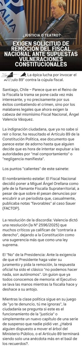 JBasesor's tweet photo. @cgajardop Ahí las pruebas para remover al Fiscal Nacional,tengo 7 respuestas eludiendo su responsabilidad de desvincular a varios fiscales,entre ellos Perivancich, Orellana, Muñoz Hamer , Ossandón Sermeño,otros 
Están protegiendo al periodista que publicó notas de prensa en favor de SAUER. https://t.co/leUPI7E9Dc