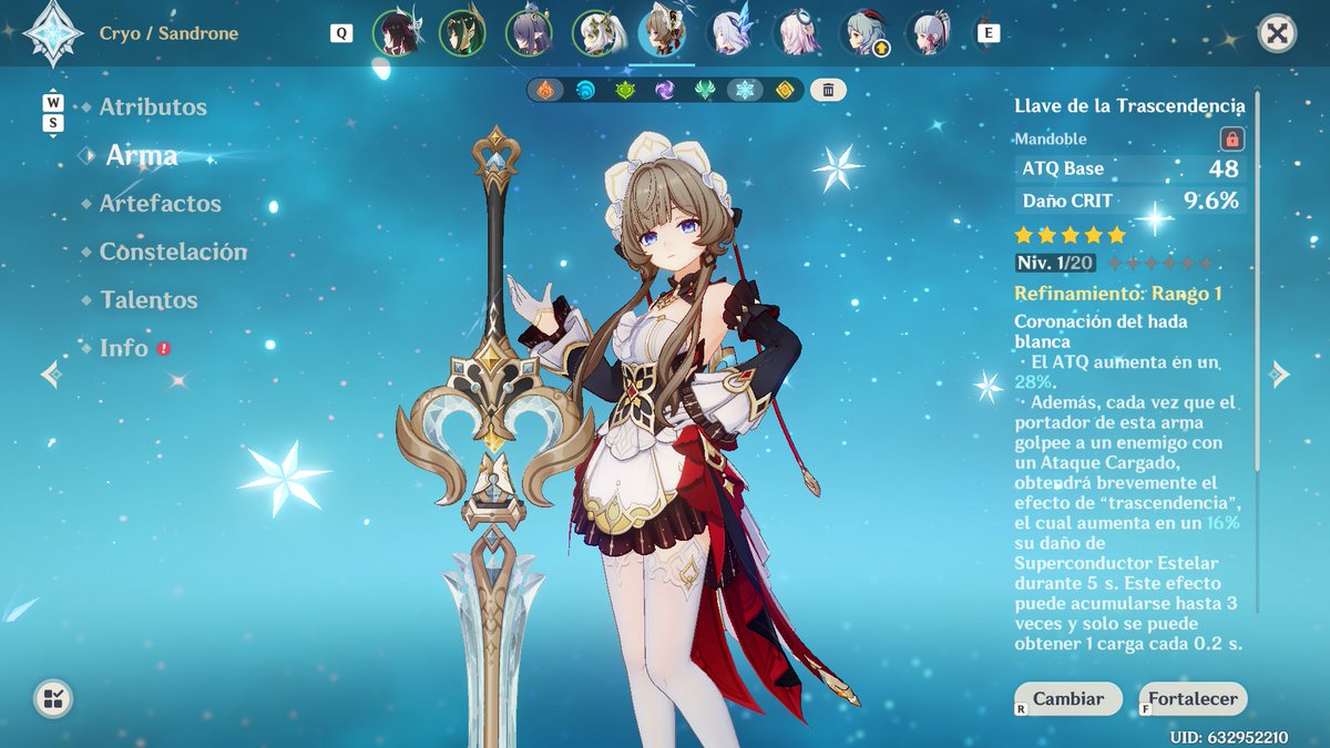 AlexWS07's tweet photo. Porfin ya saque la arma de sandrone como se iso de rogar xD (ahora a intentar mi tiempo en el 7ds origin :( ) https://t.co/44FP1sgnjs