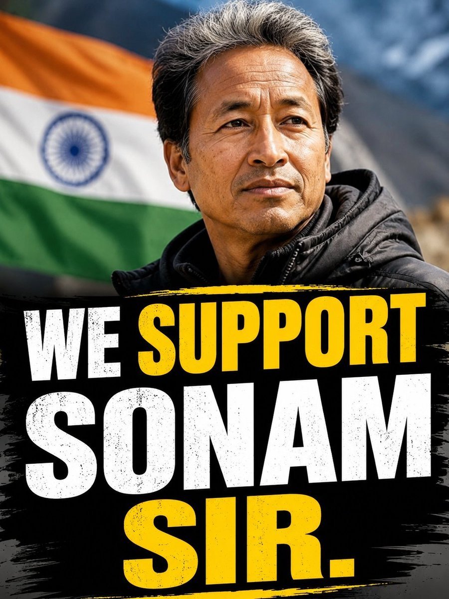 IamMahi555's tweet photo. We support Sonam sir 🙏 
#sonamvangchuk 
#abhijitdipke https://t.co/7Bp3VG2w4q