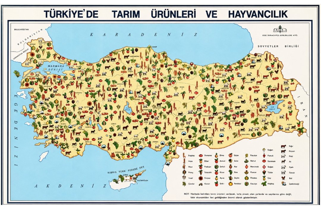 5gvirusnewss's tweet photo. Neler Oluyor ? Karaman'da  (1984) bir ilkokulda, kendi kendine yeten bir ülkedeki tarım ve hayvancılığı gösteren harita asılı. KKTC de unutulmamış! Yer: Gazi Kültür Sanat Merkezi /Karaman https://t.co/bL7jRioQJy