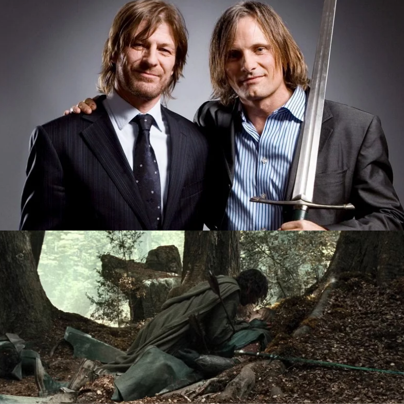 Lordoftheringsu's tweet photo. Viggo Mortensen and Sean Bean have both said that their favorite scene from The Lord of the Rings trilogy is Boromir's heroic death and his final farewell with Aragorn. 💔

Viggo Mortensen: That scene, I have to say, no offence to anybody else or any other part of the trilogy, but that’s maybe my favourite scene. It’s such a beautiful scene. And there are no effects, there are no imaginary monsters. It’s just two people who have a connection in terms of their ethnicity - you know, Gondor and all that - but they’ve been at odds. They’ve been kinda butting heads until then. And then there’s just such a strong connection. 

Sean Bean: "Boromir's was probably the best death I've ever done. It was very heroic and tragic."

Despite having died on screen more than 20 times throughout his career, Sean Bean still considers Boromir's death to be the best, most heroic, and most tragic death scene he has ever filmed.