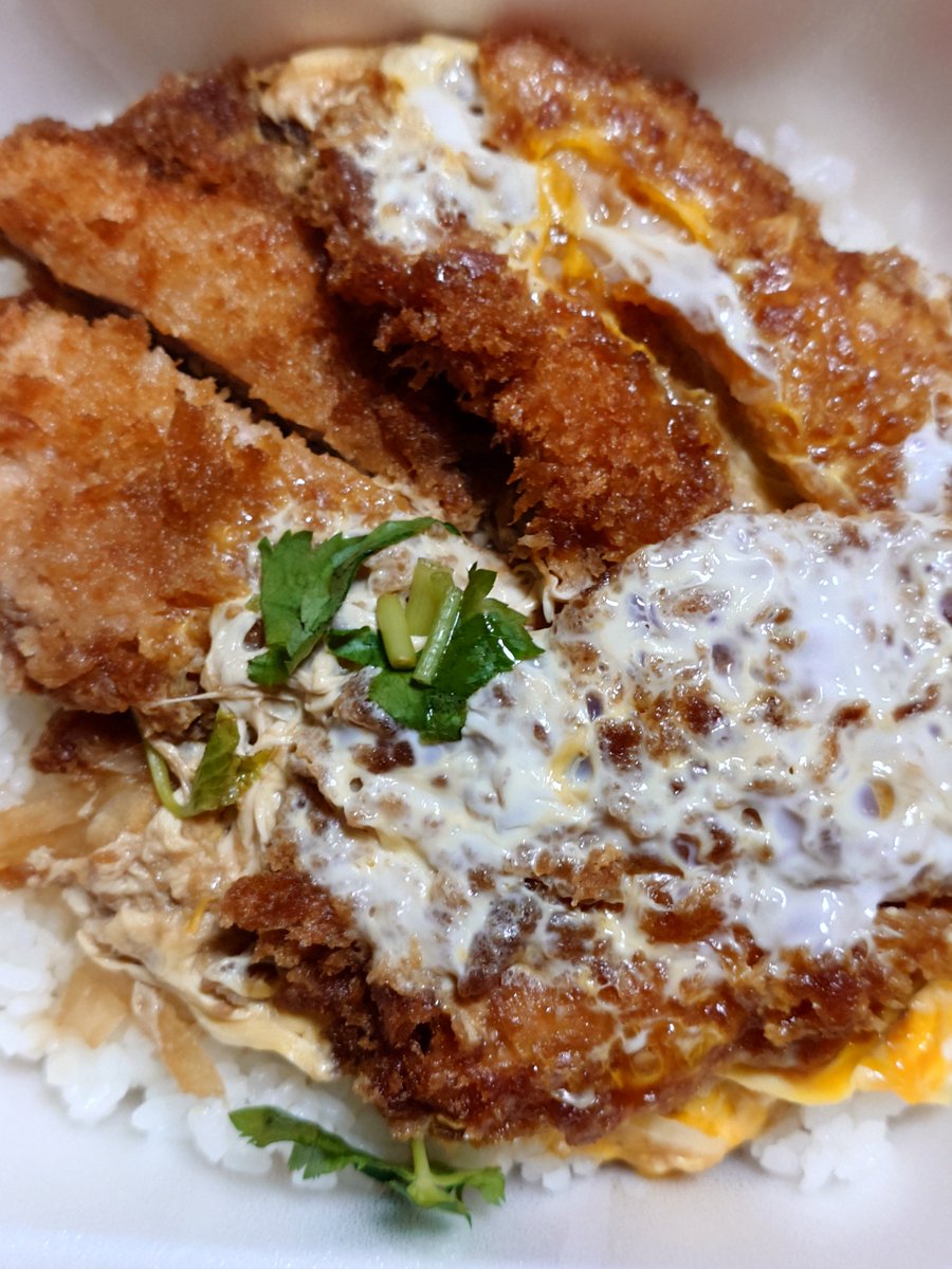 Turbo58867127's tweet photo. 昨日15日の夕食は、とんかつ【かつや】の【ヒレカツ丼弁当＋御飯大盛り】でした😀

美味しかった😀

#かつや 
#ヒレカツ丼弁当 https://t.co/NpSmkVHFXo