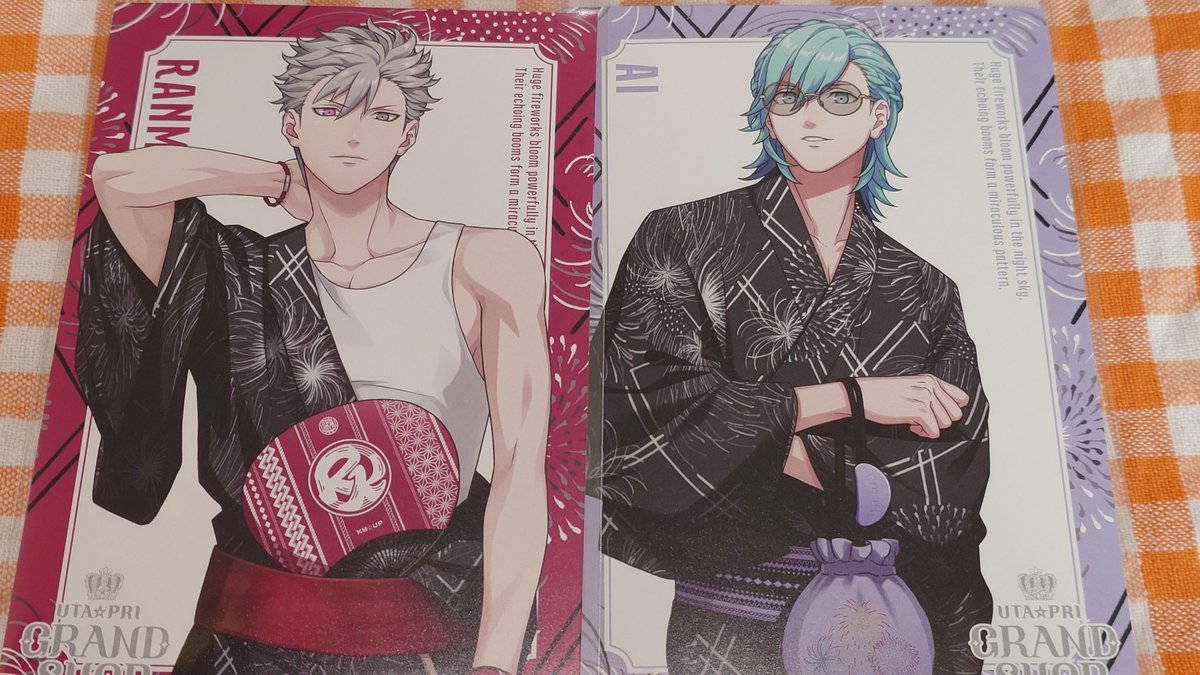 kou_goods's tweet photo. 【交換募集】
うたプリ グラショ 購入特典
浴衣

譲)蘭丸、藍
求)レン、トキヤ 各1

＊本日池袋手渡し可能です

お気軽にお声かけください。 https://t.co/nqh2N27NaA
