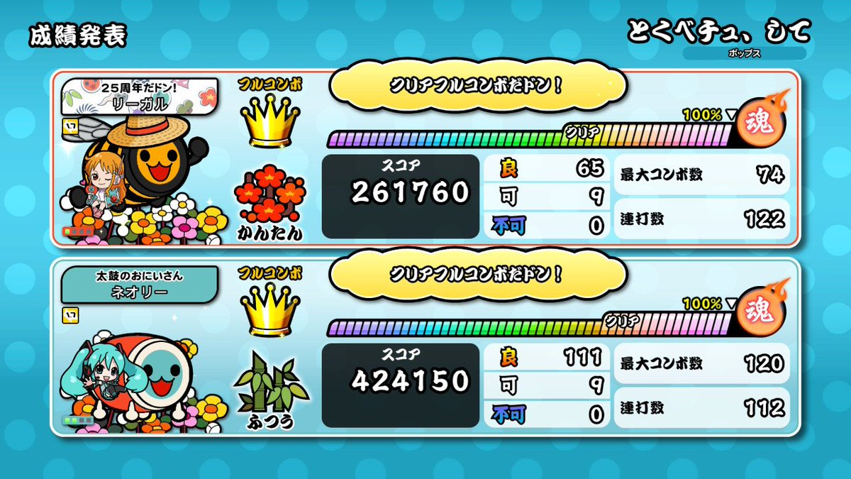かんたん・ふつう譜面で魔導幻想曲とZOO、ケロッ！とマーチ、とくべ