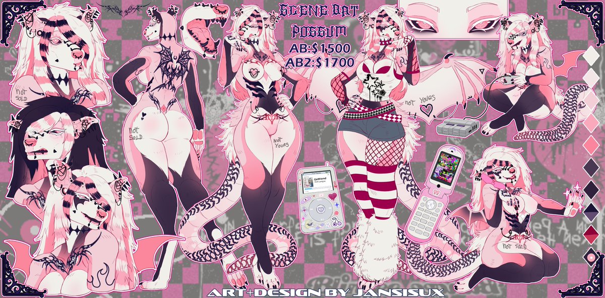 jansisux's tweet photo. 🦇Scene Possum adopt Auction🩷 

[Info below~]+ https://t.co/AVrin8WGKz