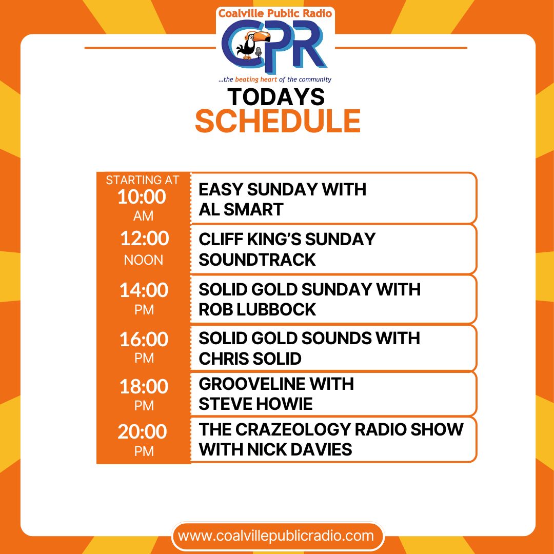 CoalvillePR's tweet photo. Chill out on Sunday with some fab radio shows 📻
📱Why not download our FREE app to your device and take us with you wherever you go?
#localradio #coalvillepublicradio #coalville #ashbydelazouche #schedule #northwestleicestershire https://t.co/4AVlNjg6DI
