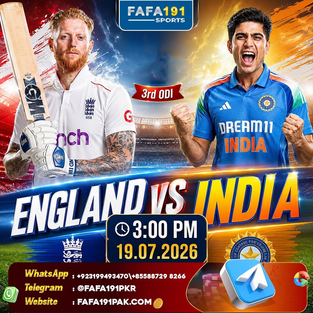 fafa191pkr012's tweet photo. INDIA 🇮🇳 vs ENGLAND 🏴 | 3rd ODI | LIVE ACTION! 🔥

🎯 Predict, play, and enjoy every moment of the game with thrilling opportunities throughout the match.

⚡️ Fast gameplay
🎁 Exciting rewards
📱 Easy to join
🔥 Non-stop cricket excitement 
 #IndiaVsEngland #INDvsENG #3rdODI https://t.co/JKm2sm856P