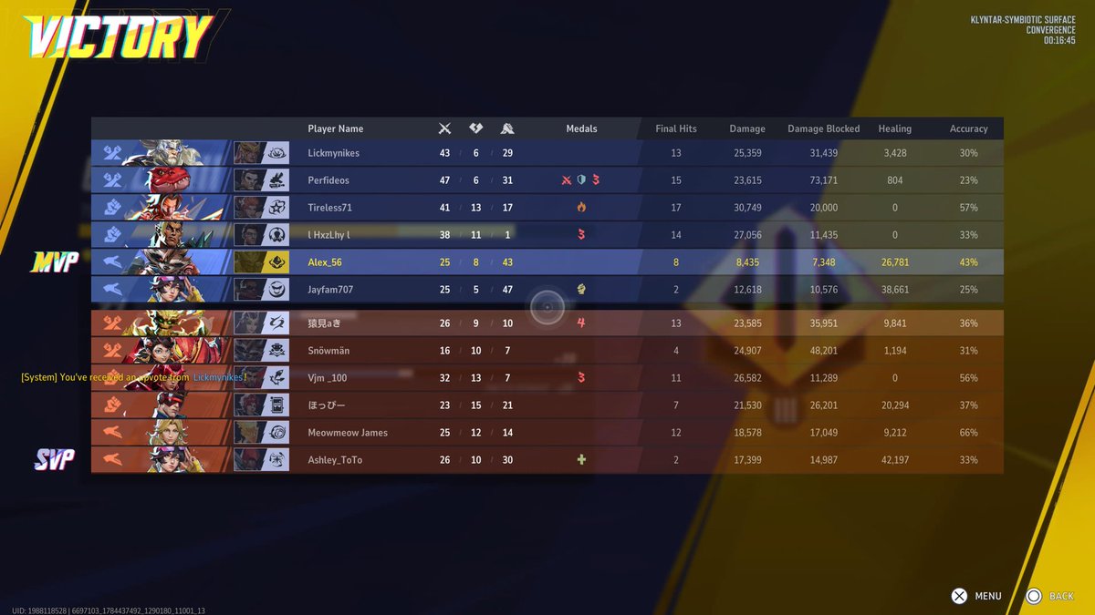 AlexMoore2026's tweet photo. round 4 overtime W (no clue how i got MVP 😜) https://t.co/CbJ4LhG9nl