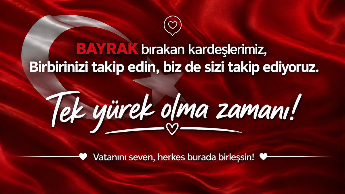 TRMilliTakip's tweet photo. Bu post'un altına BAYRAK bırakan kardeşlerimiz, Birbirinizi takip edin, biz de sizi takip ediyoruz.

🇹🇷🇹🇷🇵🇸🤲🇵🇸🇹🇷🇹🇷

Tek yürek olma zamanı! Vatanını seven, herkes burada birleşsin! https://t.co/S5T5SRU5ax
