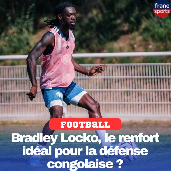 franesports's tweet photo. 🇨🇬Bradley Locko est l’une des priorités de Claude Le Roy pour renforcer le Congo. Le latéral gauche du Stade Brestois, sous contrat jusqu’en 2027, n’a jamais pris publiquement position sur un éventuel changement de nationalité sportive. Le verra-t-on avec le Congo en septembre ? https://t.co/bIE3ssJTnV