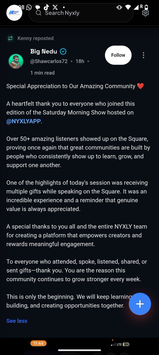 BTC_AMB's tweet photo. From the @NYXLYAPP wall 
Gm and happy Sunday! https://t.co/z3zjadtl18
