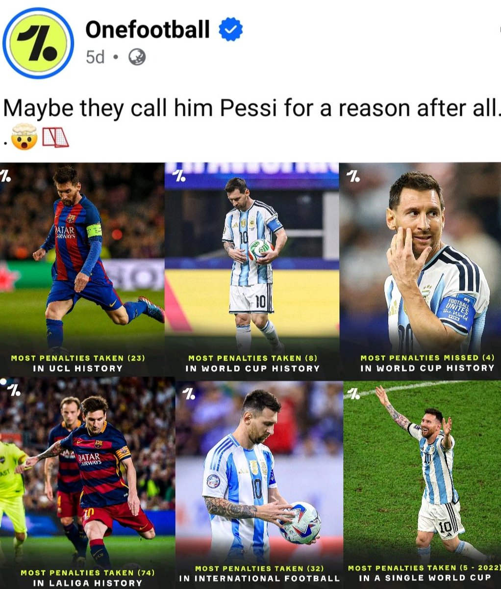Ronaldrista's tweet photo. I laughed at those who say Penaldo to Ronaldo because he Scores penalty. But they don't know about the penalty king, Peesi 🤣. Even his PR team, One football, is exposing the FIFA Princess Pessi 😭 https://t.co/GzGF1k0pD9