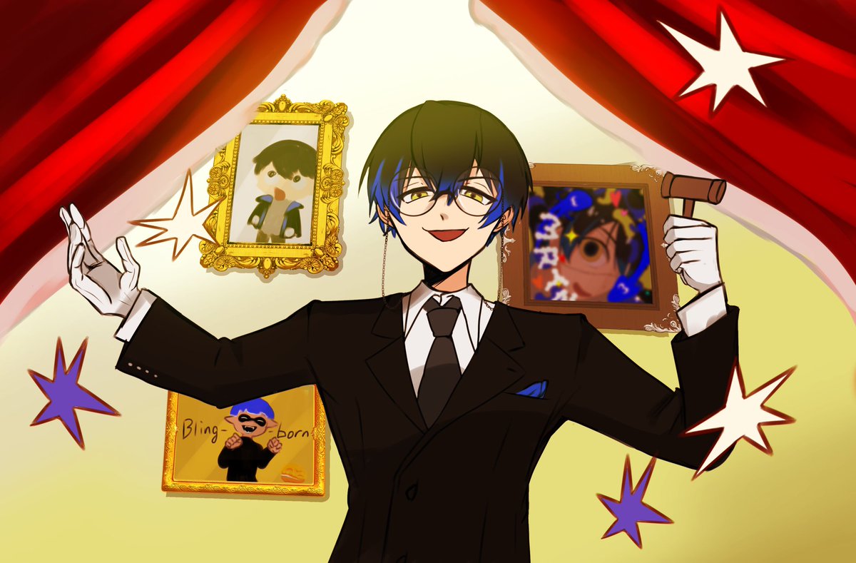 nnnnnsuda's tweet photo. 顔ちょっとよき(背景の額のイラスト過去絵使いまわしてる) https://t.co/spbQkmAQdt