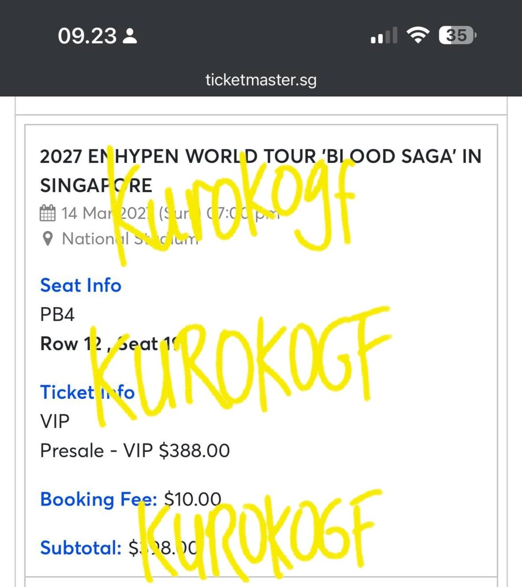 kurokogf_'s tweet photo. WTS // WANT TO SELL 

ENHYPEN BLOOD SAGA IN SINGAPORE

VIP PB4 (1 tix)
Row 12

intl are welcome
✅fullpay
✅transfer tix to your Ticketmaster acc

tags 엔하이픈 콘서트 wtl sg TM wts wtb enhypen engene
#ENHYPEN #EN_WORLDTOUR_BLOODSAGA #BLOODSAGA_IN_SINGAPORE
#ENHYPENINSINGAPORE https://t.co/Xwazlgf3r9