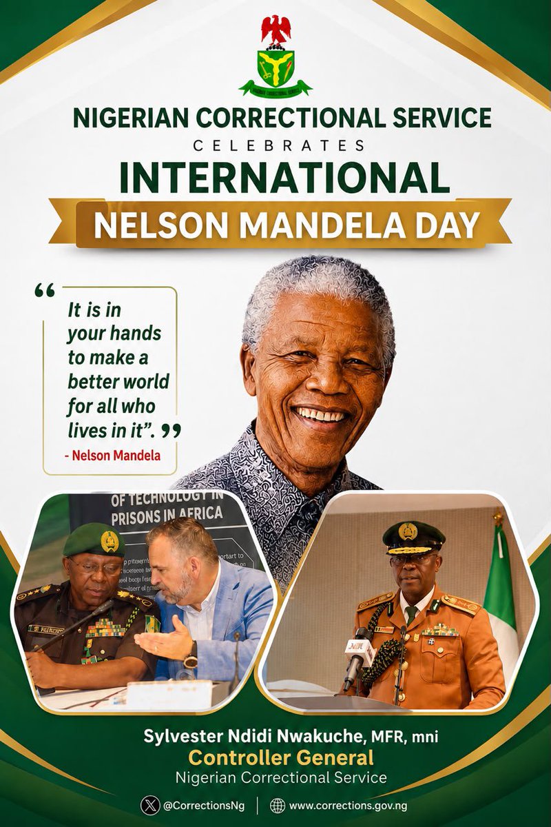 CorrectionsNg's tweet photo. .”Justice is strongest when it is matched with humanity”.  _ Monica Juma

Yesterday, Nigerian Correctional Service joined the World in celebrating the International Nelson Mandela Day. https://t.co/wVWc0HMfIW