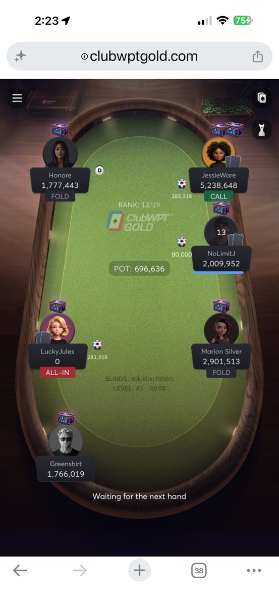markredding's tweet photo. So close. $33 @ClubWPTGold final table tonight my deepest run but lost all the flips in the last 20 ppl @LuckyJadeJules was that you? Pretty great, 7/4826 entries and a $33 buy-in https://t.co/yaysxQkDxR
