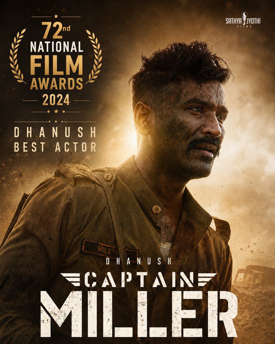 fariq_f's tweet photo. Once Again Packed 2 National Awards for @dhanushkraja ❤️‍🔥

Best Tamil Film - RAAYAN 🔥
Best Actor Special Mention - CAPTAIN MILLER 💥 https://t.co/n3wbrwgetJ