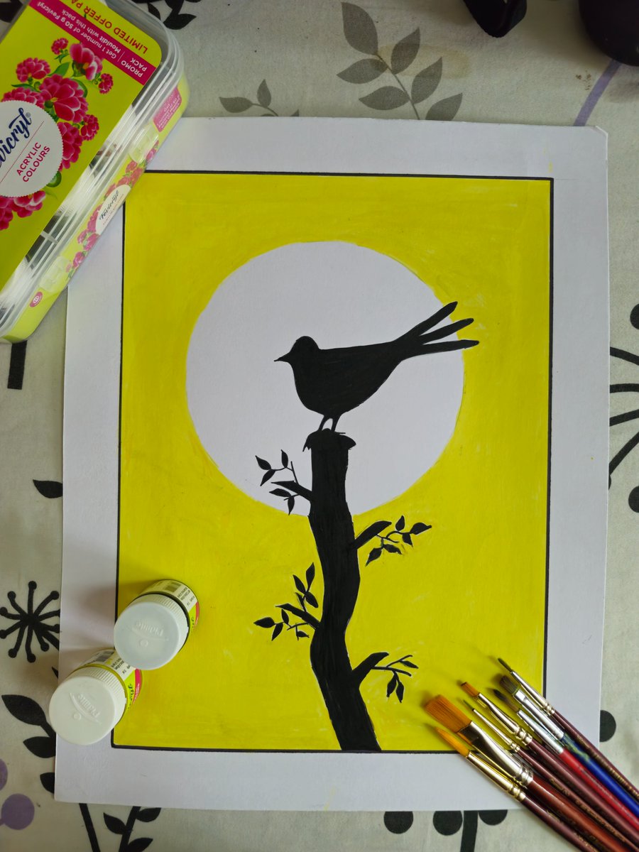 SriCube's tweet photo. Chasing the sun on paper. ☀️🐦
#BirdPainting #AcrylicOnPaper #CreativeMind #ArtDaily #sricharanscubemosaics https://t.co/9meHM75bjM