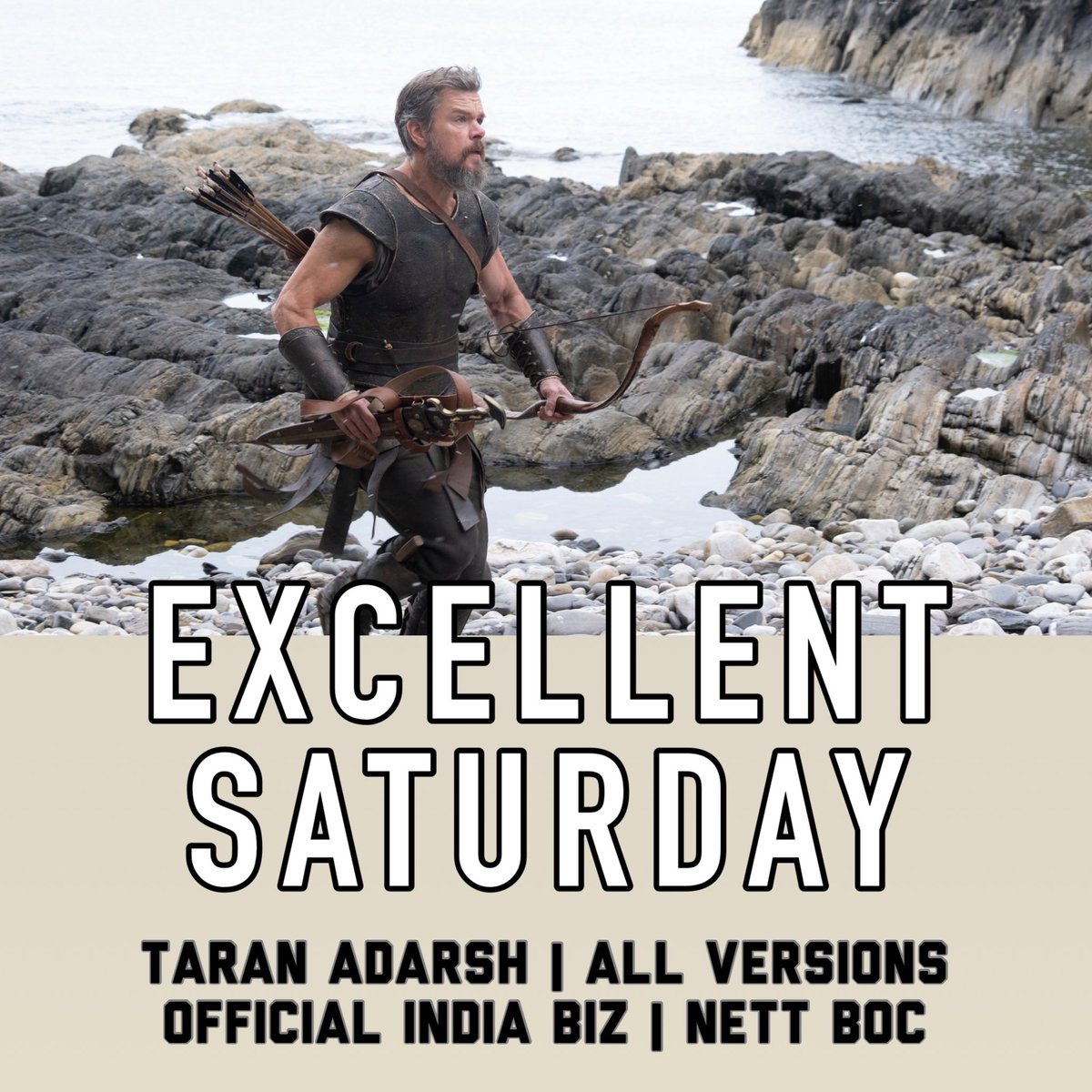 taran_adarsh's tweet photo. #TheOdyssey continues its victory march on Saturday, registering a fantastic growth over Friday and reaffirming its tremendous acceptance among moviegoers.

The film witnessed packed shows across key markets, with exceptionally strong word of mouth driving footfalls.

With Sunday expected to surpass Saturday's numbers, #TheOdyssey is on course for a superb opening weekend in India.

⭐ #TheOdyssey Fri 16.04 cr, Sat 20.68 cr. Total: ₹ 36.72 cr.
Note: Day-wise collections may witness a marginal increase when the weekend concludes.
Official Nett BOC | All versions | #India biz | #Boxoffice