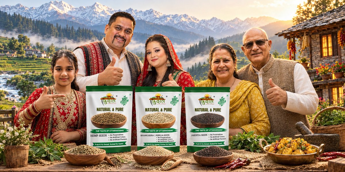 purofresco's tweet photo. ❤️ Real food starts with real ingredients.

Every KUDAAL pack celebrates Himalayan farming, authentic flavours, and generations of tradition.

Which product would you add to your kitchen today?

🛒 Shop: https://t.co/7vOmdSkAxg

#HealthyEating #Uttarakhand https://t.co/Shuid8Rtl5