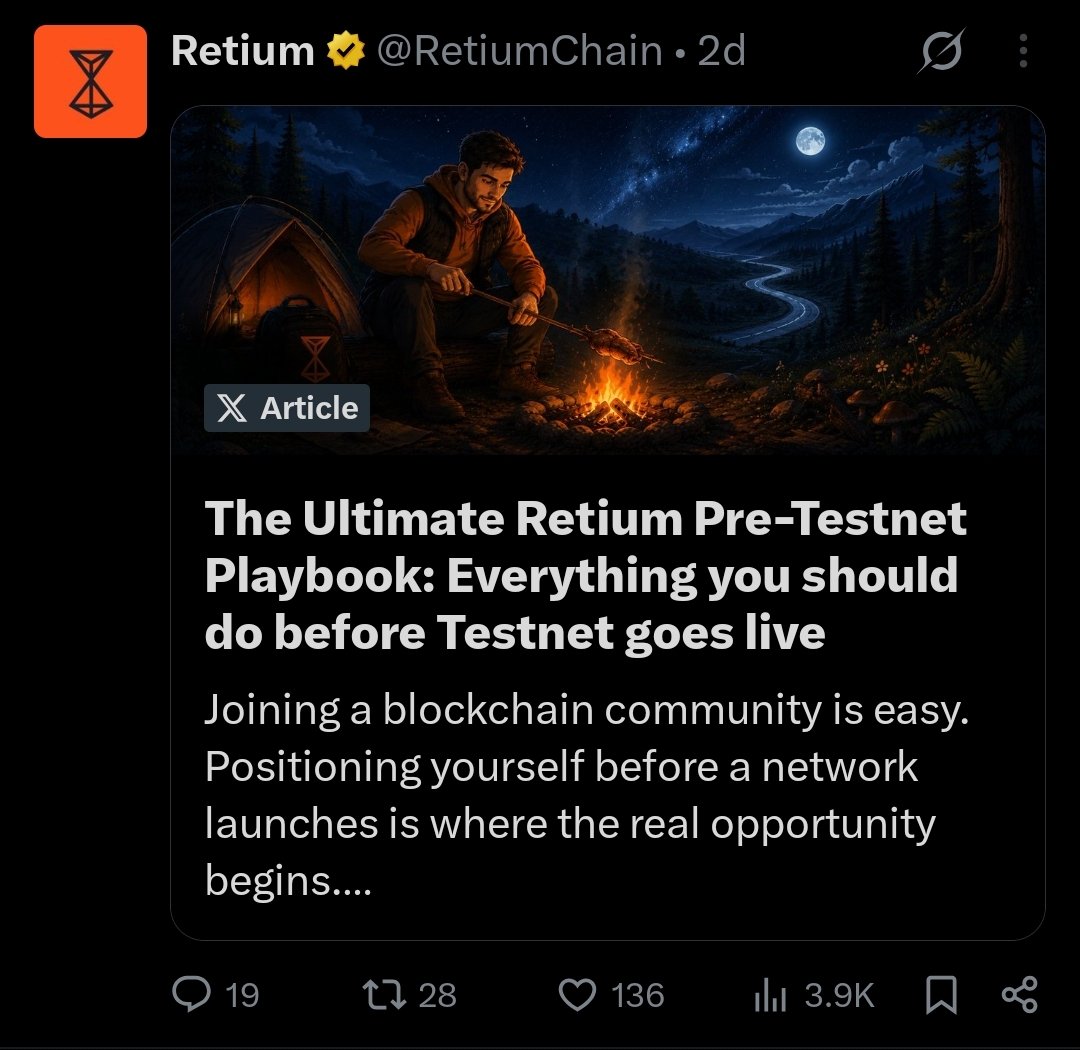 Lae_gend's tweet photo. Position for @RetiumChain 's upcoming closed testnet by completing this simple tasks

⚫ Join discord: https://t.co/gh9CqV4aAw

⚫ Head over to # check-my-rank and search for /link , use the first option to link your x to their discord after which you'll be given a code to post on x to verify (can be deleted after verification)

⚫After that, in the same channel, still on /link, you'll see "linktelegram" use the option to link your telegram to the server 
Join telegram: https://t.co/l4F1pAB0fc

⚫In the same channel, search for /quiz and complete the quiz section (10 easy questions) 

When everything is done, the cadet role will be handed over to you which is the minimum role required to have access to the testnet.

Source: https://t.co/ChXsfNOYl8

Good luck!