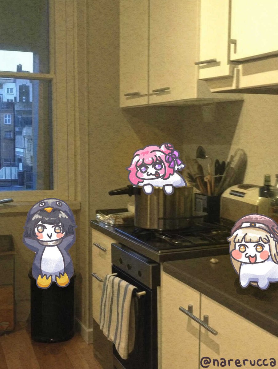 narerucca's tweet photo. you're about to cook dinner, but then you walk in and find Doro, Spiki, and Gugugaga playing around in the kitchen!
#doro #ｽﾋﾟｷ https://t.co/PfdnxEdLyX