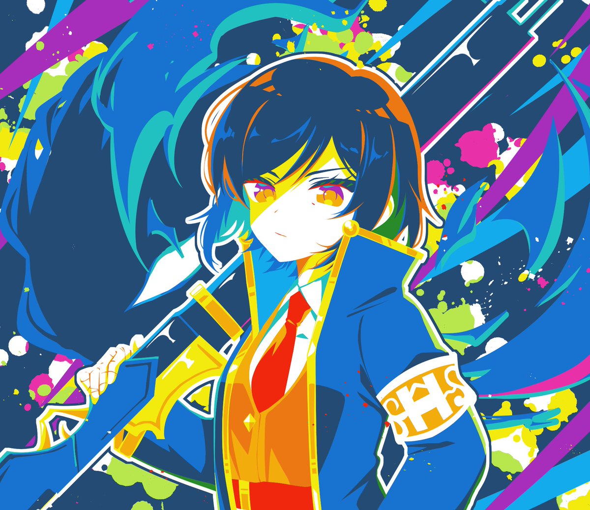monosirofj's tweet photo. アイビスのアプリアイコンの色だけ使って描くやつ https://t.co/MLQ832PJJR