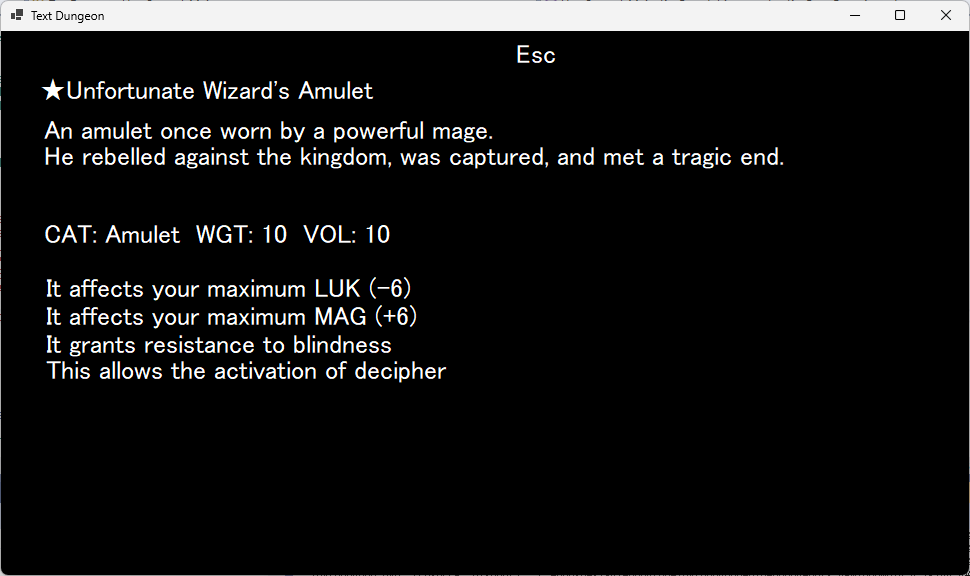 WATASHI2TAWASHI's tweet photo. ★ (Fixed Artifacts) are implemented!

★ have fixed names and abilities, and each one comes with its own lore. 📜
They are rarer than ☆ (Random Artifacts), and you can only find few in a single run. 🔮

Wishlist now! 
https://t.co/6mRggk2Gfw

#Roguelike #TextDungeon #GameDev https://t.co/dDUGCHF22T