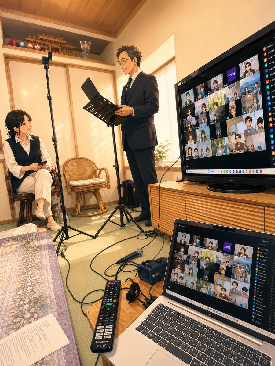8QS5Pd3ynxYkveK's tweet photo. 7月19日（日）　　解散命令から138M日目

本日は、Ｍ家庭教会での大教会長ご夫妻をお迎えした家庭礼拝に、今回もzoom担当で参加してきました。
大きなミスはなかったものの、画面共有でのPPTの操作がいつもとなんだか感覚が違うようで、少し神経を使いました。
今回、表示名が名前でない人、画面ミュートでどなたか確認できない人を、待機室に移動したり、入室許可した後に、画面ミュート解除を要請しても拒否する人には再度、待機室に移動させたりしていました。
そうすると、2名ほど、退室してしまわれました。怪しい人なのか、信徒の方でも面倒くさくて諦めたのか・・・
ただ、セキュリティ上、今後も厳しく対処していこうと思います。
そんなことをしていたので、本日、説教のみ言を集中して聴くことができず、申し訳ありませんでした。
それはそれ、これはこれで、しっかりみ言を学ぶように心がけたいと思いました。
説教のタイトルが「時を逃さなかった人々」だったのですが、本日は、逃してしまった反省の多い礼拝でした(^^ゞ

本日、家庭礼拝を行ったお家、昨日お邪魔した家庭青年のお家、本当に素敵な家でした。賛美役事集会であちこち参加していますが、素敵なお家がたくさんあります。
時代は変わりましたね。
昔、中途半端に教会から遠のいてしまわれた方には、今、そのようなマイホームを持って生活を送っている信徒が多くいることは信じられないでしょうね・・・