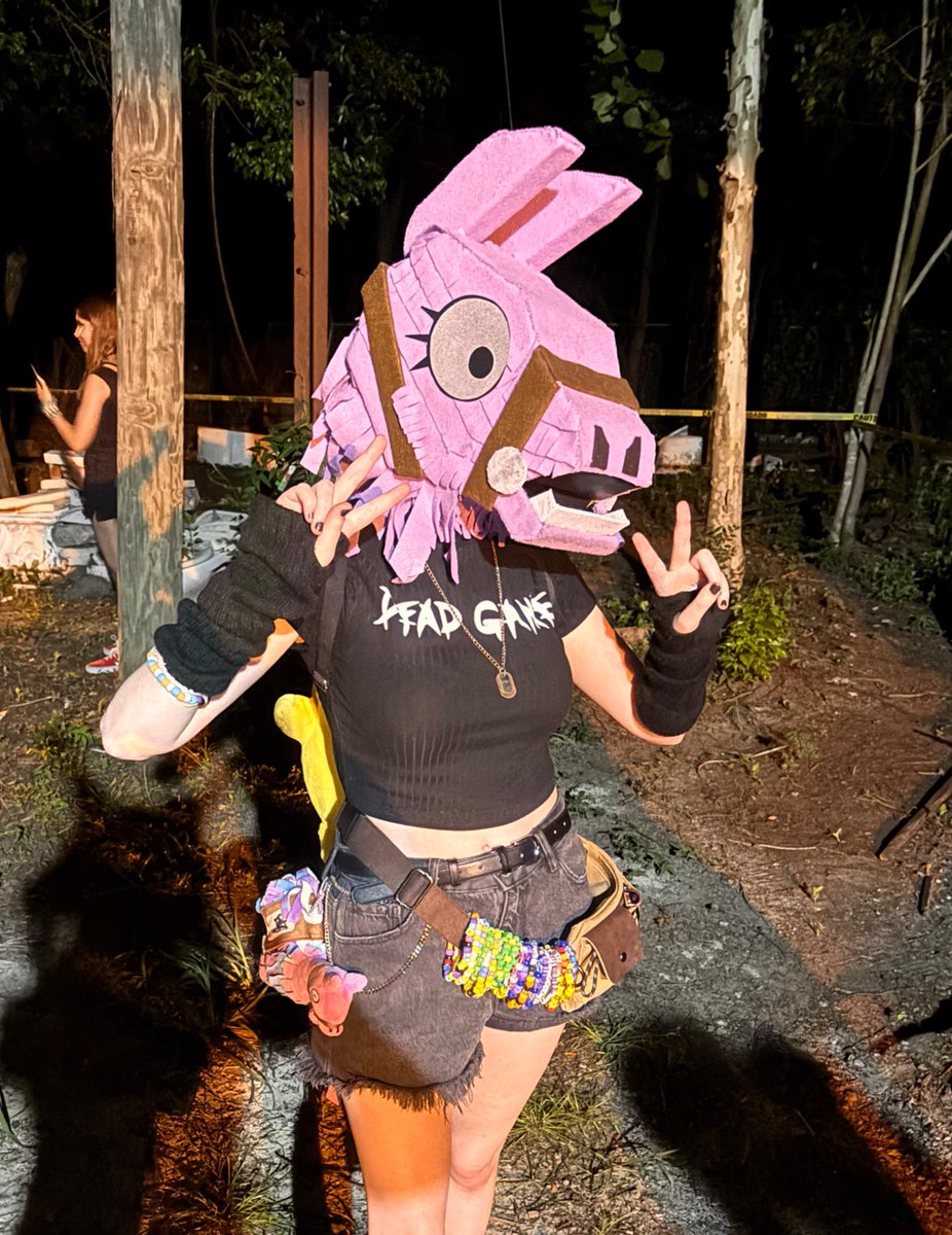 DOCMARVELLO's tweet photo. PHOTOS! My finished loot llama head I made in preparation for DTYC5 in Savannah… I am so proud of it! I THINK we’re calling her Llottie. #Fortniteart #fortnite https://t.co/LY4Wfi0ozo