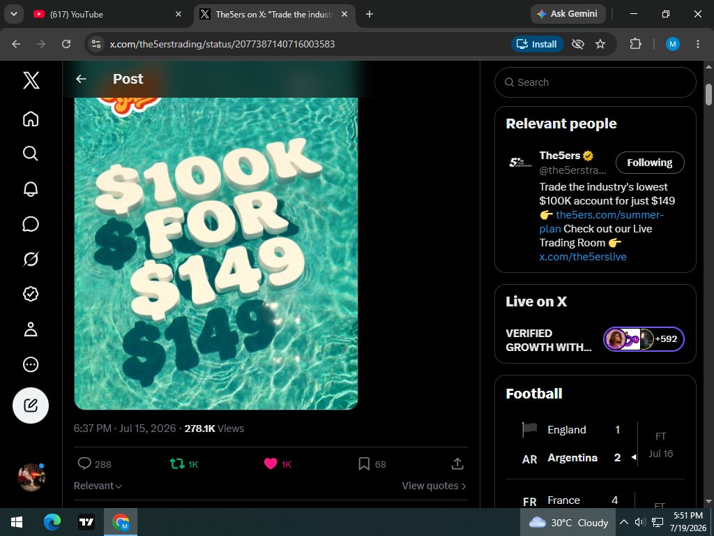 CRT_tbs_Model1's tweet photo. @Jalo_Trader @the5erstrading @The5ersFutures @Crtlord1 @online4556 @katsinawafx All Steps are completed✅
@AliAkba51020296 
@por_trader_14 
@GoldAlphaFX 
@SarimAnsarifx 
@ForexTrade9559 
No payout denied, No hidden rules https://t.co/alnA7YAU5k